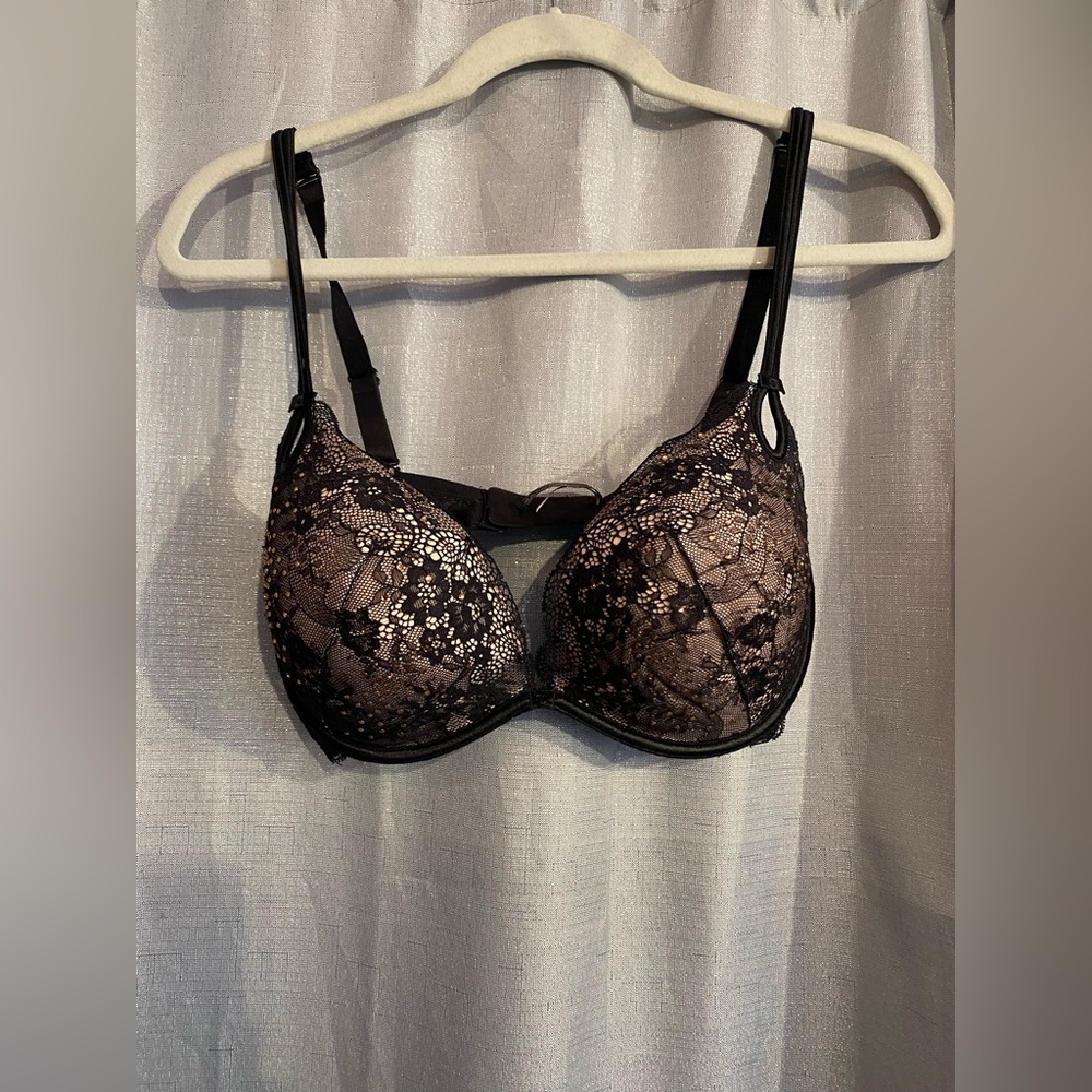 Victoria's Secret Sexy Little Things black lace rhinestone bra 36DD